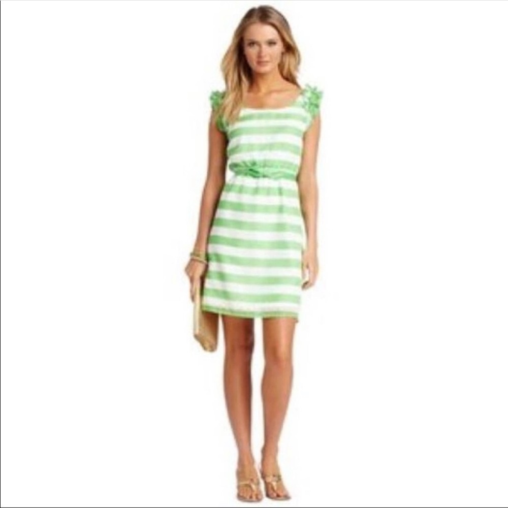 NWT Lilly Pulitzer Green Stripe Danna Dress Size M